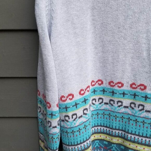 Christopher and Banks Gray Multi Color Ski Like Cardigan size XL - Picture 7 of 13